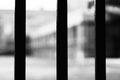 Vertical black and white prison cell bokeh background Royalty Free Stock Photo