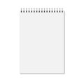 Vertical blank copybook with metallic silver spiral.