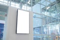 Vertical blank white display wall at exhibition - white screen concept Royalty Free Stock Photo