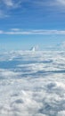 Vertical blue sky cloudscape background from aerial view Royalty Free Stock Photo