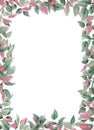 Vertical botanical frame for registration of photos, invitation cards on a wedding and a decor Royalty Free Stock Photo