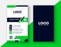 Vertical business card print template.green modern creative Royalty Free Stock Photo