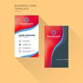Vertical Business Card Print Template. Personal Business Card wi Royalty Free Stock Photo