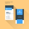 Vertical Business Card Print Template. Personal Business Card wi