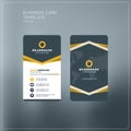 Vertical business card print template. Personal business card wi Royalty Free Stock Photo