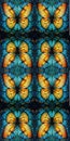 Vertical butterfly design seamless symmetrical wallpaper