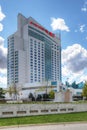 Vertical of Caesar`s Hotel and Casino in Windsor, Ontario, Canada