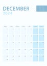 Vertical calendar page of December 2024, Week starts from Monday