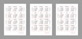 Vertical calendar for 3 years - 2023, 2024, 2025. Simple calendar grid isolated on a white background, Sunday to Monday, business Royalty Free Stock Photo