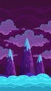 Vertical cartoon night background