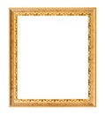 Vertical carved golden wooden picture frame Royalty Free Stock Photo