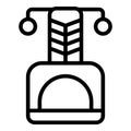 Vertical cat scratcher post and sleeper icon outline vector