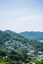 Vertical cityscape on the mountains