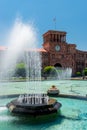 Vertical Cityscape Yerevan - Republic Square fountain in the city center