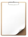 Vertical clipboard with white paper