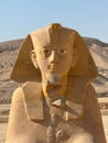 Vertical close-up of an ancient sphynx in Egypt Royalty Free Stock Photo