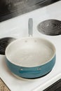 Steam Rising From Boiling Water In Pan On Stove Vertical Royalty Free Stock Photo