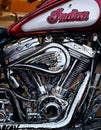 Vertical close-up shot of the Indian Motorcycle details