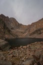 Vertical closeup of the beautiful Chasm Lake in Colorado, America