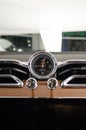 Vertical closeup of a Bentley Bentayga Analogic Clock dashboard