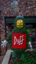 Vertical closeup of a Duff Man Beer in Universal Studios Royalty Free Stock Photo