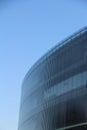 Vertical closeup of the modern exterior on the Czech National Technical Library in Prague Royalty Free Stock Photo