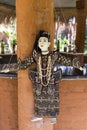Vertical closeup of pretty traditional style Burmese string puppet