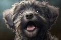 Vertical Closeup of a Schnoodle Puppy Open Mouth, Generative AI