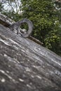 Vertical closeup shot of The Coba Mayan pyramid in Mexico with trees on the background Royalty Free Stock Photo