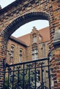 Vertical closeup shot of the famous Church of Our Lady Bruges in Bruges Belgium Royalty Free Stock Photo