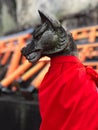 Vertical closeup shot of a fox statue in the Fushimi Inari Shrine Japan Royalty Free Stock Photo