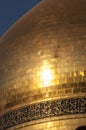 Vertical closeup shot of the golden dome of the Sayidah Zaynab Mosque, Zaynab, Syria Royalty Free Stock Photo