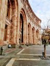 Vertical closeup shot of one of the buildings located on the Republic Square, Yerevan, Armenia Royalty Free Stock Photo