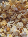 Vertical closeup shot of popcorns