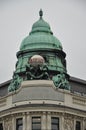 Vertical closeup shot of the roof of the House of Generali building in Vienna, Austria