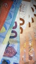 Vertical closeup shot of a stack of euros - currency concept