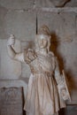 Vertical closeup shot of the statue of Greek god Athena in the Bellver Castle in Palma, Spain