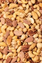 Vertical closeup shot of tasty salted mixed nuts Royalty Free Stock Photo