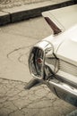 Vertical closeup shot of a vintage car backlight- perfect for mobile wallpaper Royalty Free Stock Photo