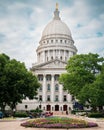 Vertical closeup shot of the Wisconsin State Capitol building in Madison, Wisconsin Royalty Free Stock Photo