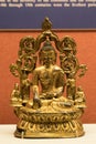 Vertical closeup of the statue of Buddha in the National Palace Museum, Taiwan.