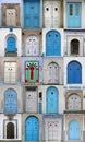 Vertical collage of doors in Tunesia