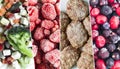 Vertical collage of photos of frozen food