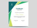 Vertical colored green geometric shapes certificate design