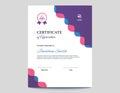 Vertical Colored Pink and Purple Waves Certificate