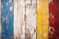 Vertical colored wood planks texture background, vintage painted boards. Old rough wooden wall, worn multicolored surface. Theme Royalty Free Stock Photo