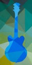 Vertical Colorful Bright Rainbow Pop Art Hand Painted Polygonal Rock Metal Jazz Music Electric Acoustic Guitar Illustration Royalty Free Stock Photo