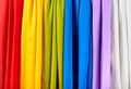 Vertical colorful satin curtains