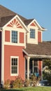 Vertical Colourful red timber suburban house near sunrise Royalty Free Stock Photo