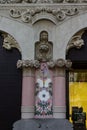 Vertical of the columns of Casa Lleo Morera in Passeig de Gracia avenue, Barcelona, Spain.